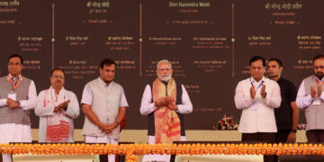 PM Modi inaugurates and lays stones for ₹6,300 crore in Darrang, Assam