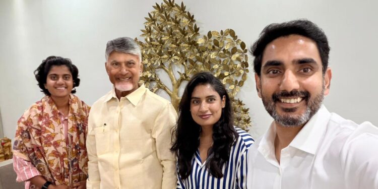 Nara Lokesh Awards ₹2.5 Crore Cash to Cricketer Sricharani