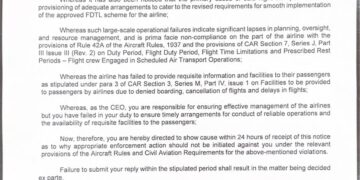 DGCA Issues Notice to IndiGo CEO