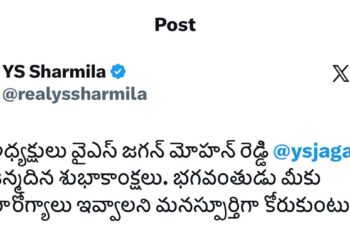 YS Sharmila Wishes YS Jagan Mohan Reddy on Birthday