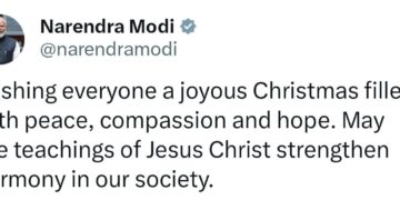 PM Modi Extends Christmas Wishes, Calls for Peace and Harmony