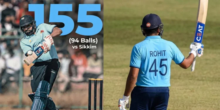 Rohit Sharma Smashes 155 in Vijay Hazare Trophy Comeback