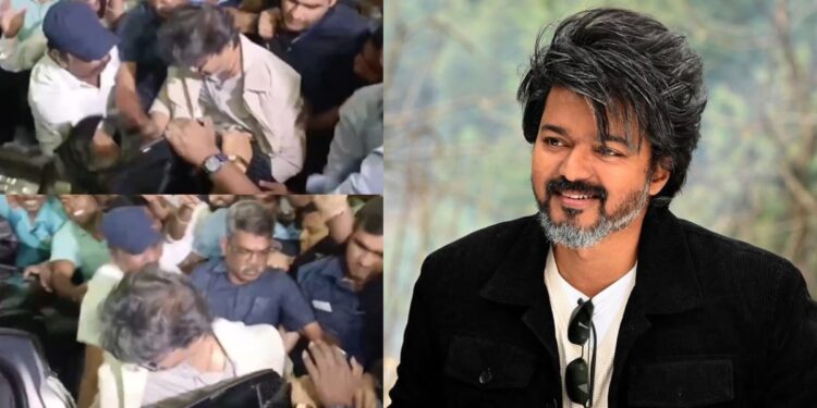 Vijay Stumbles at Chennai Airport Amid Fan Frenzy | Video