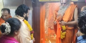 Rishab Shetty Visits Anjanadri Hill, Hanuman’s Birthplace, with Wife