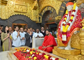 Nara Lokesh and his wife Brahmani offered special prayers at the Shirdi Sai Baba temple and participated in Kakada Aarti rituals.