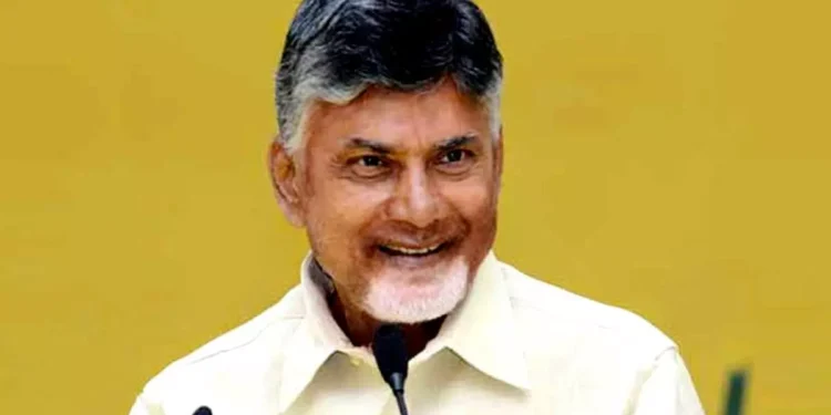 Chandrababu Naidu addressing public meeting during Nagari tour in Tirupati district