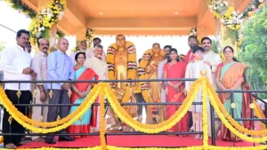 CM Chandrababu Naidu celebrates Sankranthi at Naravaripalle with family, offering prayers and tributes as the village shines.