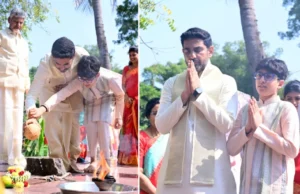 chandrababu celebrates sankranthi with family at naravaripalle