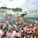 Devotees waiting in long queues for darshan at Tirumala temple