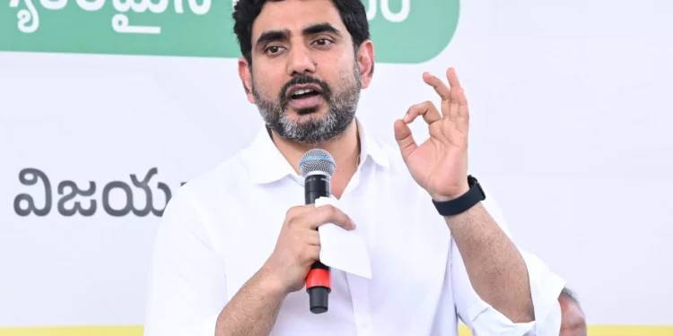 Education Minister Nara Lokesh during Kakinada district tour