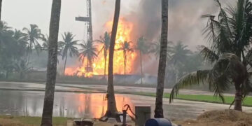 fires continue for the fourth day after an ongc gas blowout at irusumanda in konaseema district as control operations remain ongoing.