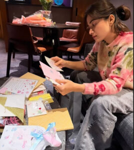 rashmika mandanna receives letters and gifts from fans in japan during pushpa 2 promotions, promises to return soon