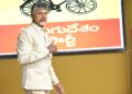 Chandrababu Naidu interacting with TDP MPs at Undavalli camp office