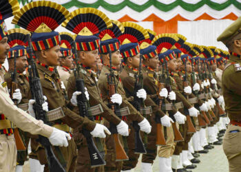 Indian Army showcasing indigenous weapons during Republic Day parade at Kartavya Path