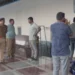 Police officials at Done railway station after GRP constable death
