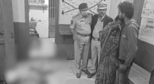 Police officials at Done railway station after GRP constable death