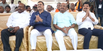 Minister Kollu Ravindra inaugurating Anakapalli Utsav at Kondakarla Ava