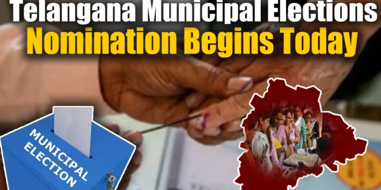 Nomination process begins for Telangana municipal elections