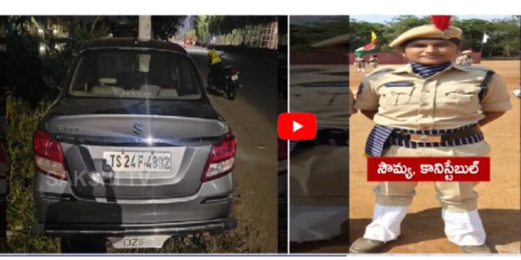 Excise police stop ganja smuggling car in Nizamabad as woman constable gets injured