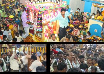 Devotees participate in Veeramma Thalli Tirunala Mahotsavam in Uyyuru