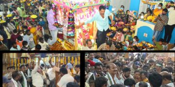 Devotees participate in Veeramma Thalli Tirunala Mahotsavam in Uyyuru