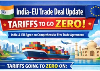 India and European Union officials after finalising free trade agreement