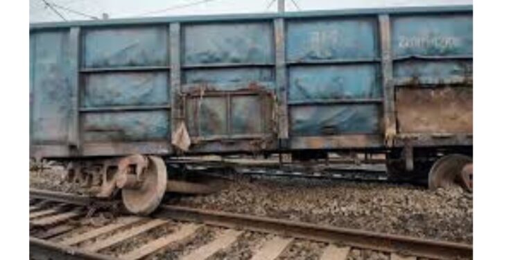 derailed goods train near ammanabrolu railway station in prakasam district