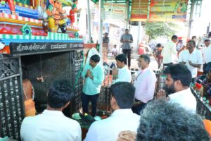 Minister Kollu Ravindra offering prayers at Simhachalam and Sampath Vinayaka temples in Visakhapatnam
