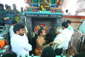 Minister Kollu Ravindra offering prayers at Simhachalam and Sampath Vinayaka temples in Visakhapatnam