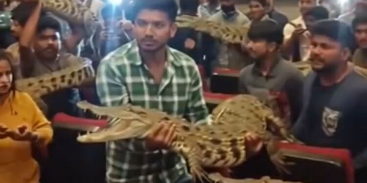 prabhas fans bring crocodile toys to theatres and recreate rajasaab climax scenes as viral videos spark ai debate