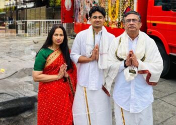 nse ceo ashishkumar chauhan visits tirumala, calls positive ipo signals a good omen and seeks blessings for the country.