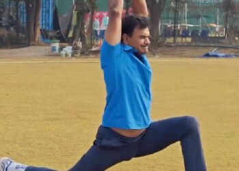 senior ips officer cv anand impresses by scoring a half-century at 57 in the hca league, inspiring youth with fitness.