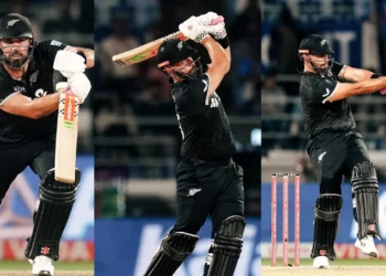 daryl mitchell creates history in india, becomes first batter with five consecutive 50+ odi scores against team india.