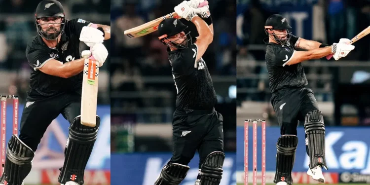 daryl mitchell creates history in india, becomes first batter with five consecutive 50+ odi scores against team india.