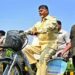 Chandrababu Naidu riding an e-cycle during Guinness record rally in Kuppam Chittoor district