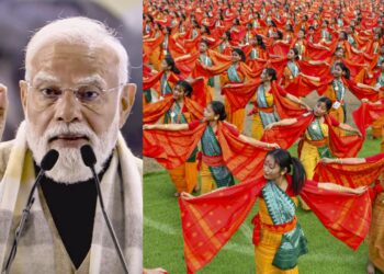 pm modi shares video as 10,000 artists perform bagurumba dance in guwahati, showcasing bodo culture and assam’s unity