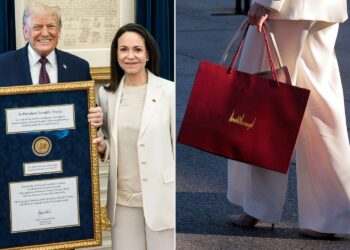 donald trump gifts a mysterious red bag to maria machado at the white house. what’s inside the iconic trump red bag?