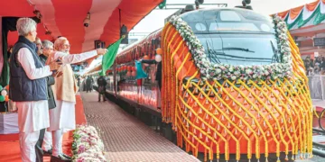 pm modi flags off india’s first vande bharat sleeper train, saying world-class rail travel is now a reality.