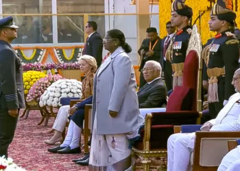 Wing Commander Shubhanshu Shukla receiving Ashoka Chakra Award on Republic Day