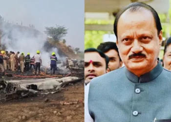 Wreckage near Baramati Airport after Ajit Pawar plane crash
