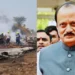 Wreckage near Baramati Airport after Ajit Pawar plane crash