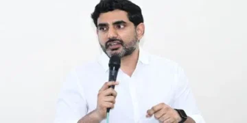 Nara Lokesh addressing TDP leaders on Tirumala sanctity issue