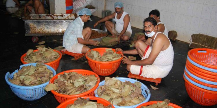 VHP leaders inspecting hygiene conditions at Annavaram prasadam counter