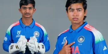 u19 world cup match: abhignan kundu and vaibhav suryavanshi shine as india post 238 runs against bangladesh.