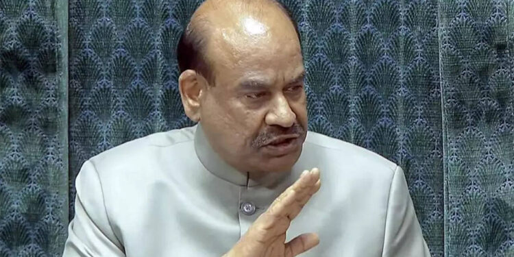 Om Birla during Lok Sabha session amid no confidence motion debate