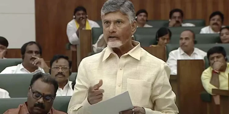 Chandrababu Naidu addressing Andhra Pradesh Assembly on Heritage Foods butter controversy