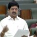 Kollu Ravindra delivering Assembly speech on Andhra Pradesh mineral resources