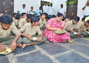 Students at AP BC Gurukulas with renovated hostels and classrooms AP BC Gurukulas