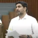 Nara Lokesh speaking at AP Assembly lobby
