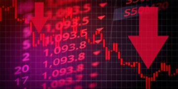 Indian stock market crash with Sensex and Nifty falling